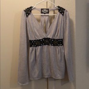 Megan long sleeve top with intricate detail